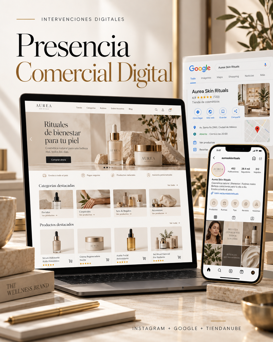 Presencia Comercial Digital: Instagram, Google y Tiendanube